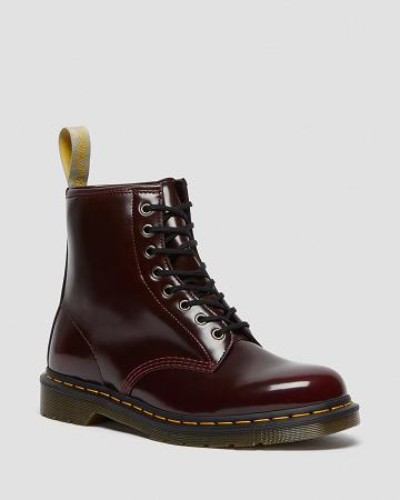 Botas con Cordones Dr Martens Vegan 1460 Mujer Rosas Rojos | MX 55PJJ